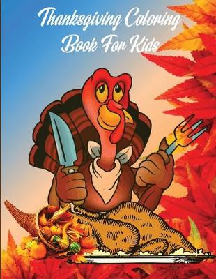 Book cover for Thanksgiving coloring book for kids