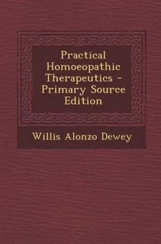 Cover of Practical Homoeopathic Therapeutics