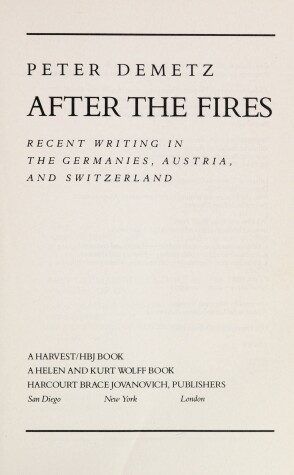 Book cover for After the Fires