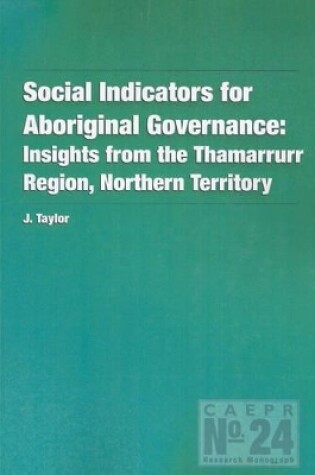 Cover of Social Indicators for Aboriginal Governance