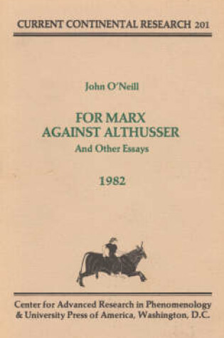 Cover of For Marx Against Althusser