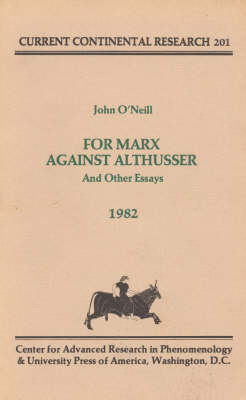 Book cover for For Marx Against Althusser