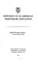 Cover of Diffusion of an American Montessori Education