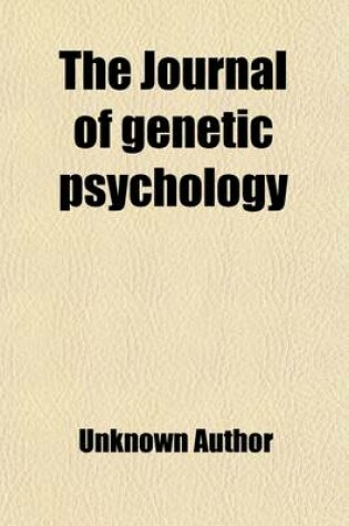 Cover of Journal of Genetic Psychology Volume 5
