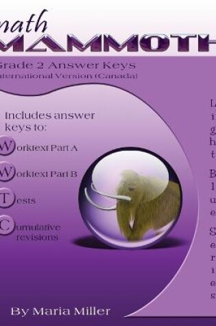 Cover of Math Mammoth Grade 2 Answer Keys, International Version (Canada)