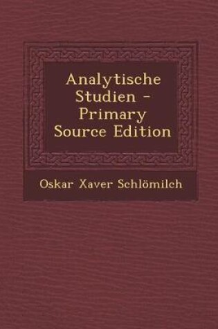 Cover of Analytische Studien - Primary Source Edition