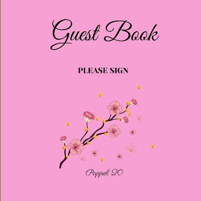 Book cover for Guest Book- Pink and Flower - For any occasion - 66 color pages -8.5x8.5 Inch