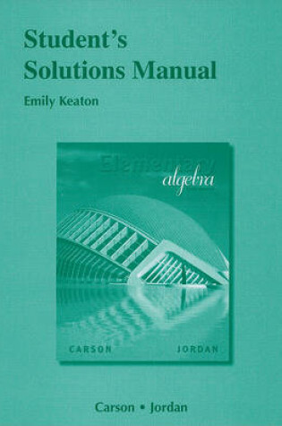 Cover of Student Solutions Manual for Elementary Algebra