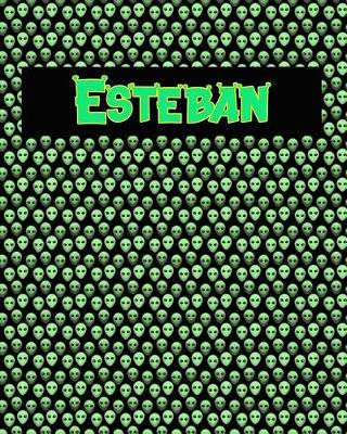 Book cover for 120 Page Handwriting Practice Book with Green Alien Cover Esteban