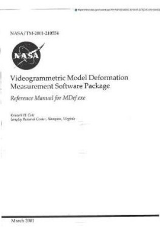 Cover of Videogrammetric Model Deformation Measurement Software Package