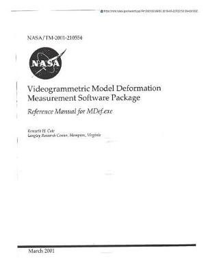 Book cover for Videogrammetric Model Deformation Measurement Software Package