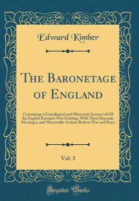 Book cover for The Baronetage of England, Vol. 3