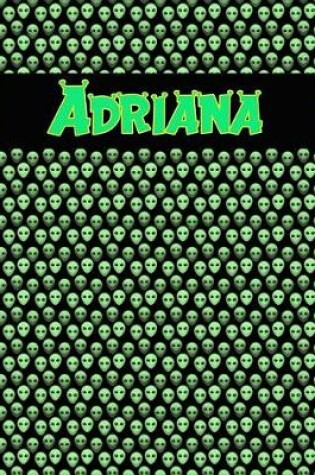 Cover of 120 Page Handwriting Practice Book with Green Alien Cover Adriana