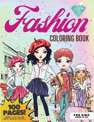 Book cover for Fashion Coloring Book, 100 pages