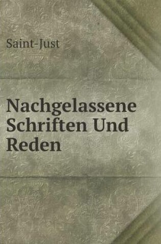 Cover of Nachgelassene Schriften Und Reden