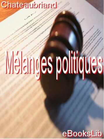 Book cover for Melanges Politiques