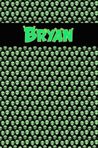 Cover of 120 Page Handwriting Practice Book with Green Alien Cover Bryan