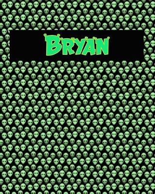 Book cover for 120 Page Handwriting Practice Book with Green Alien Cover Bryan