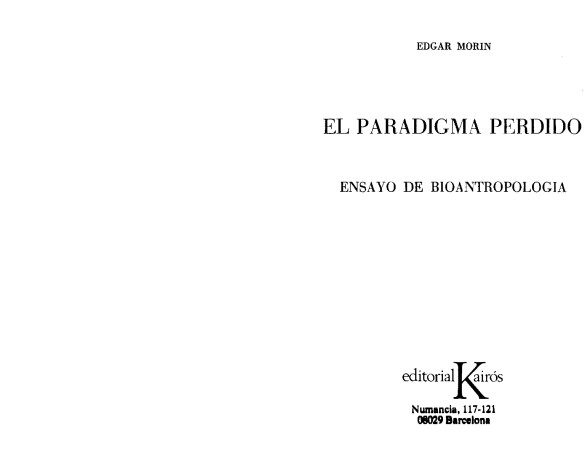 Book cover for El Paradigma Perdido
