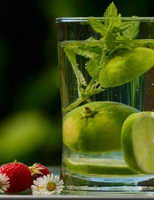 Book cover for Jumbo Oversized Glass of Refreshing Mint and Lime Water