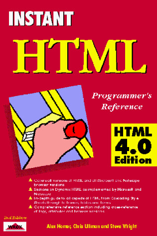 Cover of Instant HTML Programmer's Reference