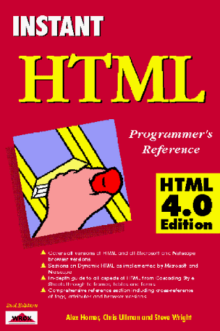 Book cover for Instant HTML Programmer's Reference