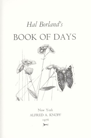 Cover of Hal Borland's Book of Days