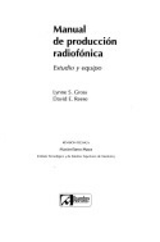 Cover of Manual de Produccion Radiofonica