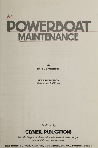Cover of Powerboat Maintenance