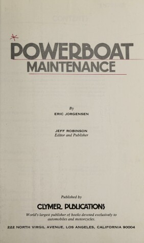 Book cover for Powerboat Maintenance