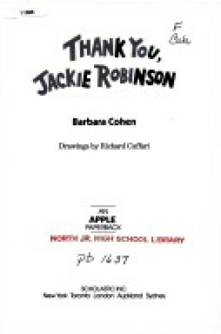 Cover of Thank You, Jackie Robinson