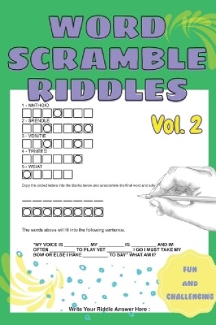 Cover of Fun and Challenging Word Scramble Riddles Vol2 Word Scramble Book for Adults