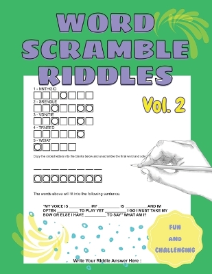 Book cover for Fun and Challenging Word Scramble Riddles Vol2 Word Scramble Book for Adults