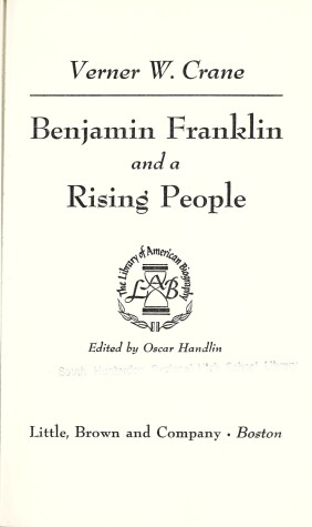 Book cover for Benjm Franklin(Lab 160121 54