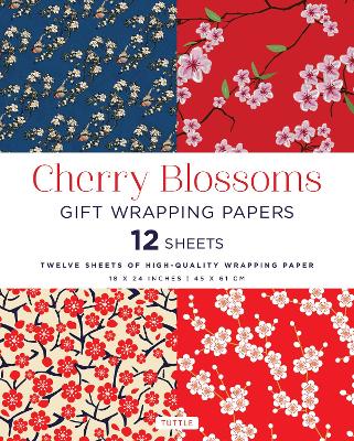 Book cover for Cherry Blossoms Gift Wrapping Papers - 12 Sheets