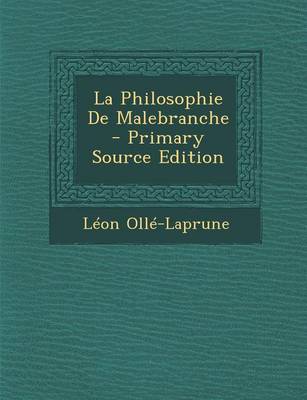 Book cover for La Philosophie de Malebranche