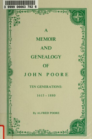 Cover of A Memoir and Genealogy of John Poore