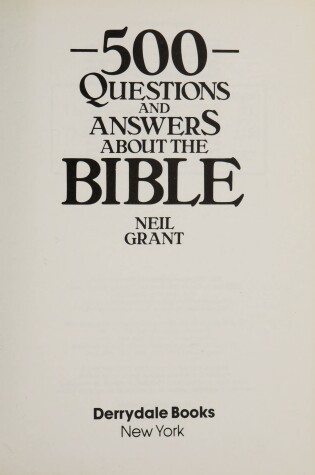 Cover of 500 Questions and Answers about the Bible