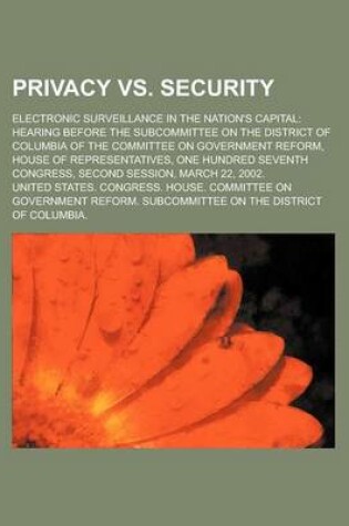 Cover of Privacy vs. Security