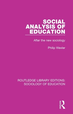 Book cover for Social Analysis of Education