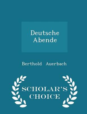 Book cover for Deutsche Abende - Scholar's Choice Edition