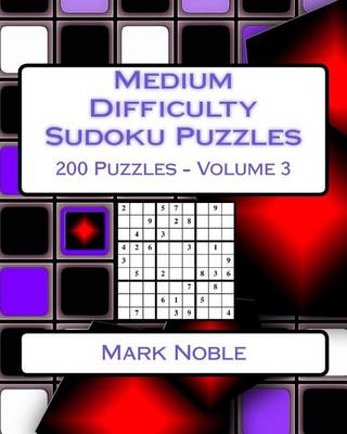 Cover of Medium Difficulty Sudoku Puzzles Volume 3