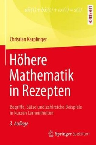 Cover of Hoehere Mathematik in Rezepten