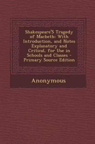 Cover of Shakespeare's Tragedy of Macbeth