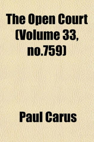 Cover of The Open Court (Volume 33, No.759)