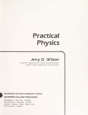 Book cover for Practical Physics for the Liberal Arts