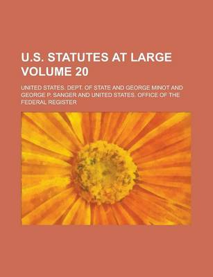 Book cover for U.S. Statutes at Large Volume 20