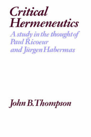 Cover of Critical Hermeneutics