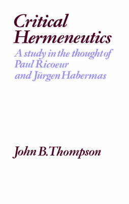 Book cover for Critical Hermeneutics