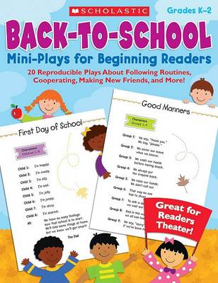 Book cover for Back-To-School Mini-Plays for Beginning Readers, Grades K-2